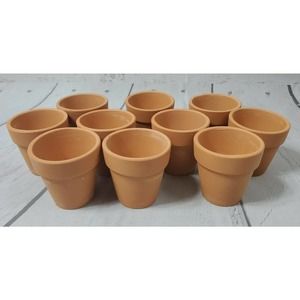 10pcs Small Mini Clay Pots 2.55 Terracotta Clay Ceramic Pottery Planter Cacti